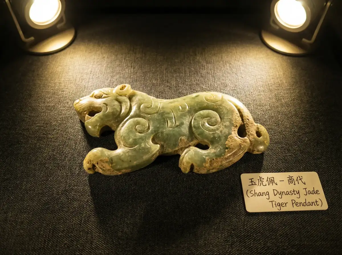 商代玉虎佩 - 四虎 | 古玉虎鉴赏