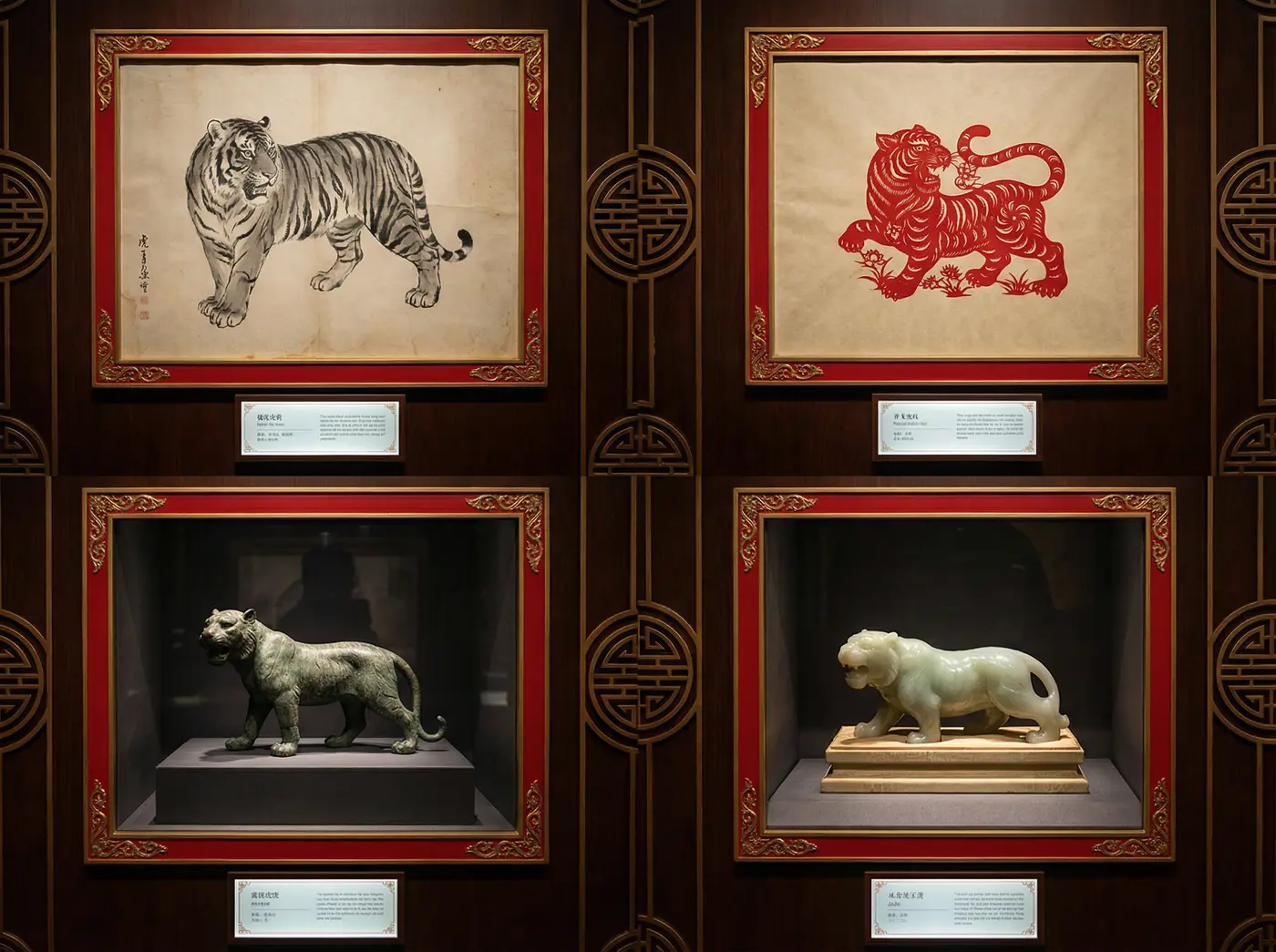 四种虎文化艺术形式 - 四虎 | 虎图腾演变